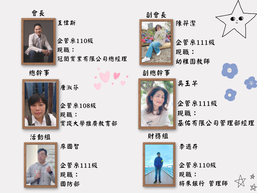 第九屆系友會幹部組織圖